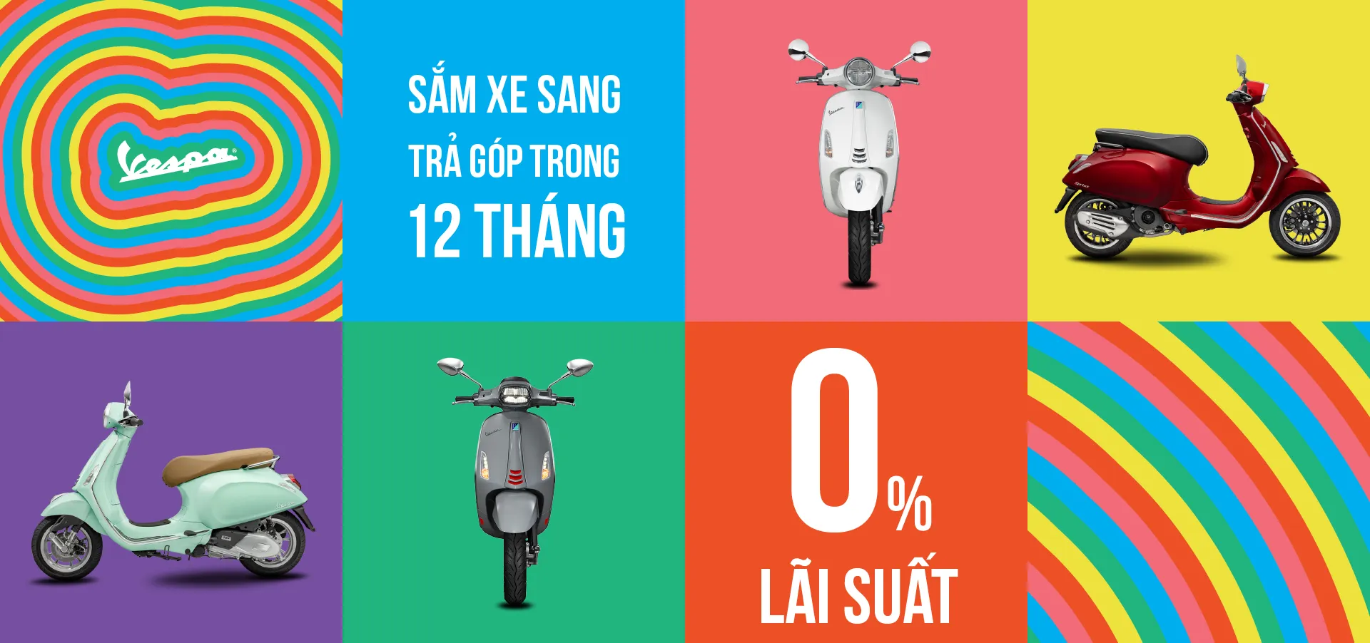 Mua Vespa, Piaggio trả góp 0% lãi suất